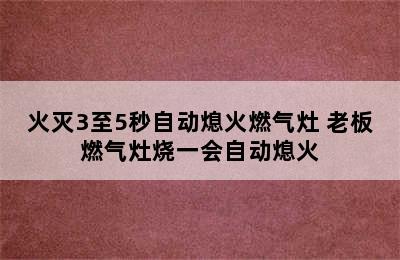 火灭3至5秒自动熄火燃气灶 老板燃气灶烧一会自动熄火